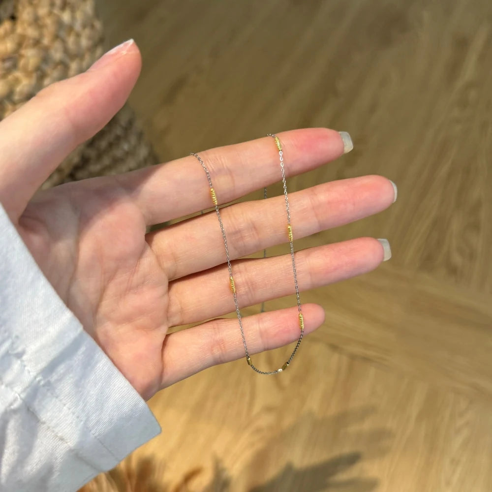 Silver Columnar Chain Necklace