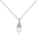 Silver Pearl Halo Pendant Necklace