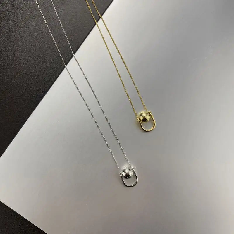 Silver Rotatable Pendant Necklace