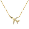Silver Zircon Round Cut Plane Pendant Necklace