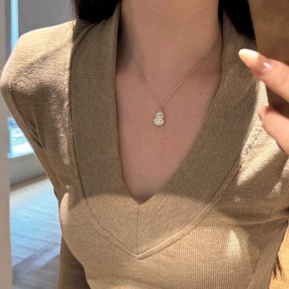 Silver Gourd Pendant Necklace