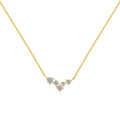 Silver Zircon Round Cut Geometric Bar Necklace