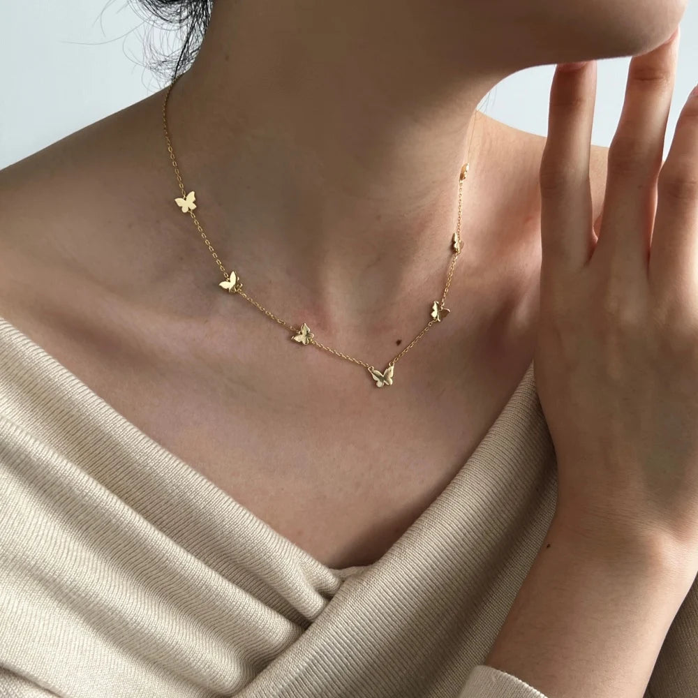 Silver Butterfly Chain Necklace