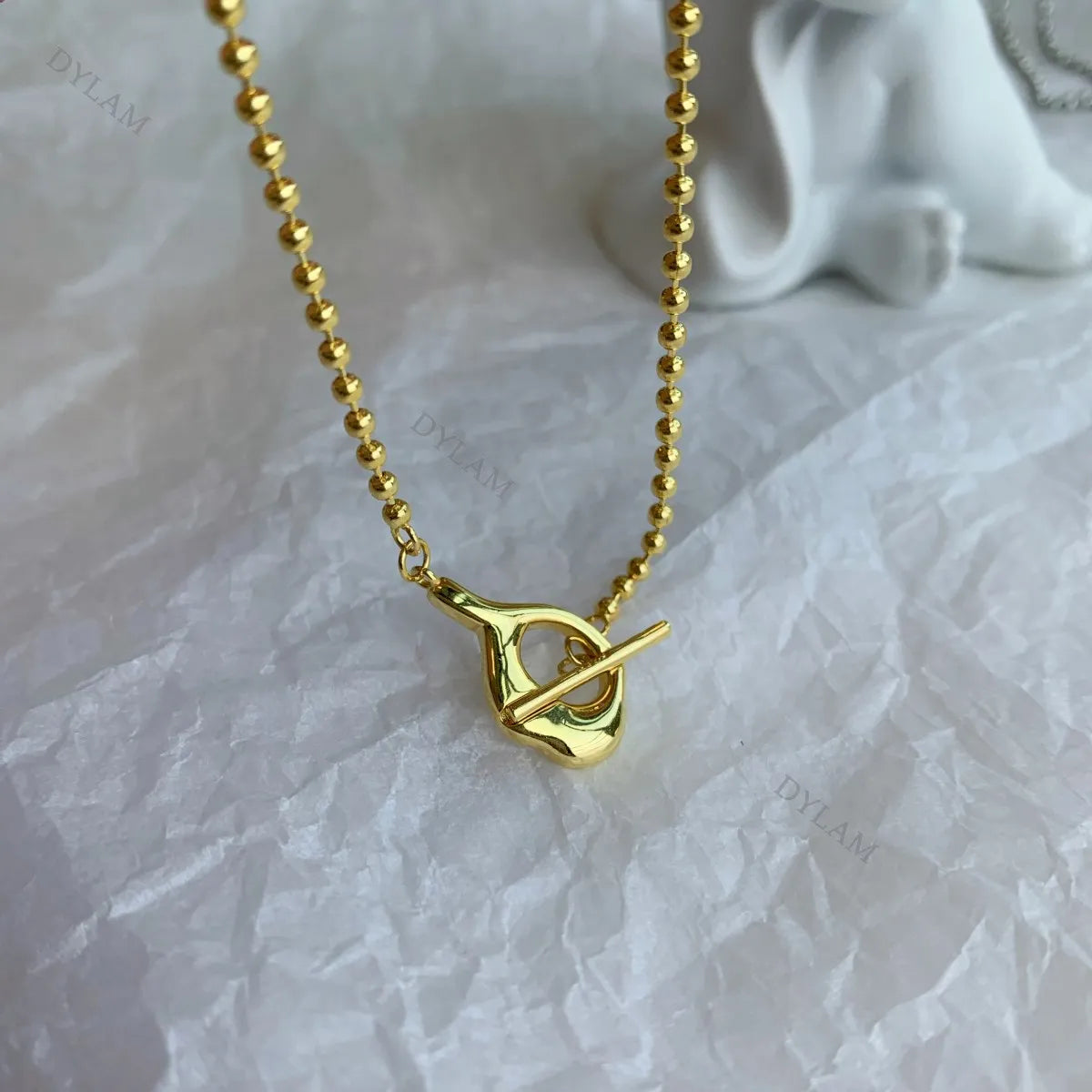 Silver Buckle Double Pendant Necklace