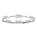 Silver Zircon Marquise Cut Butterfly Tennis Bracelet