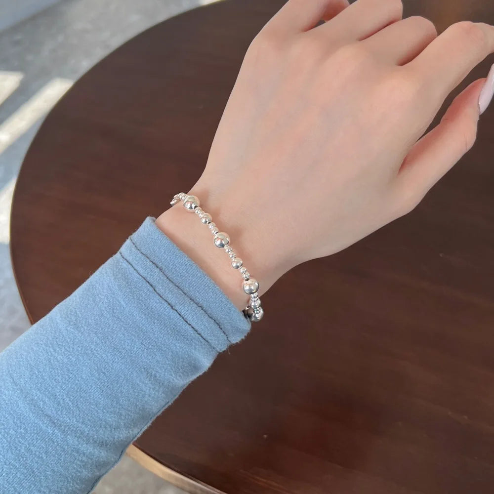 Silver Bangles Beaded Bracelet