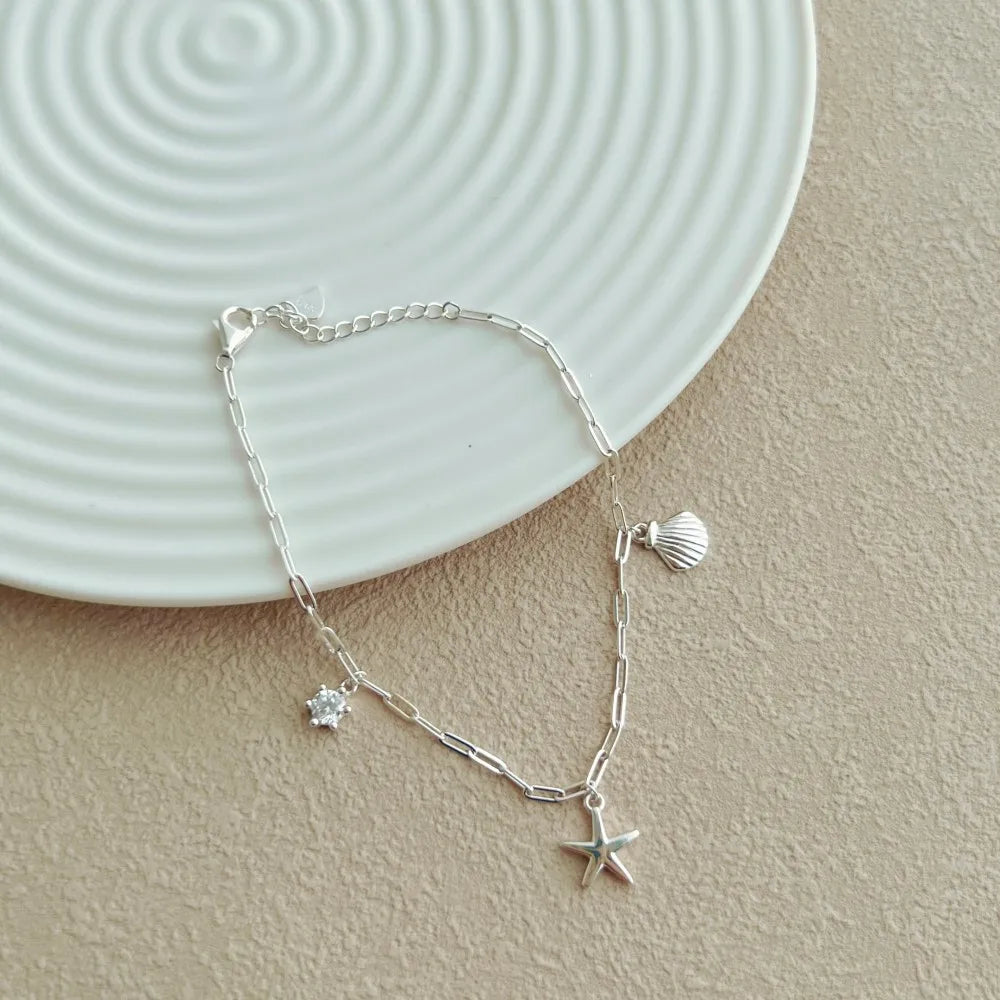Silver Starfish Charm Bracelet