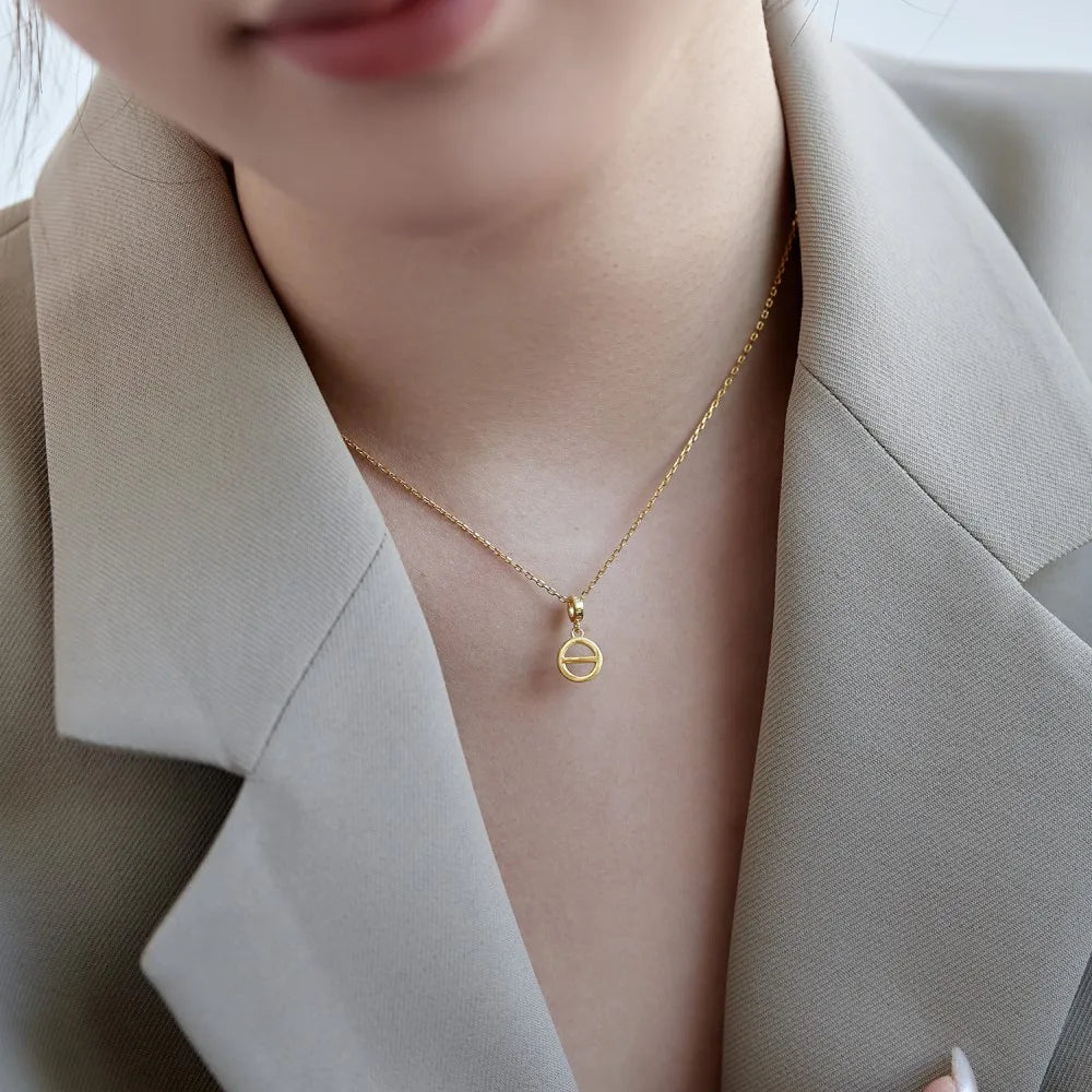 Silver Pig Nose Pendant Necklace