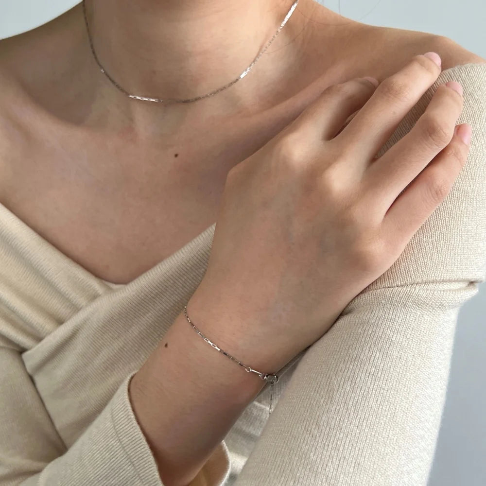 Silver Box Chain Necklace