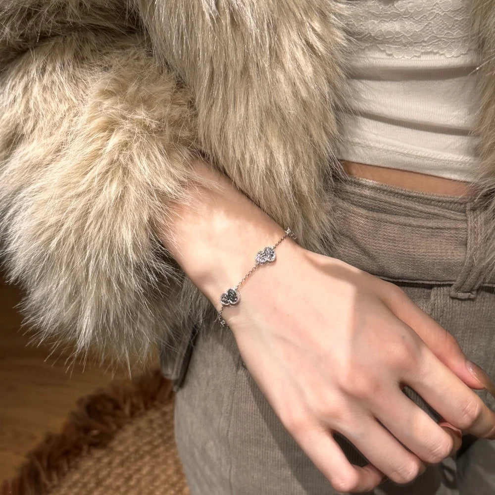 Silver Brushed Gourd Charm Bracelet