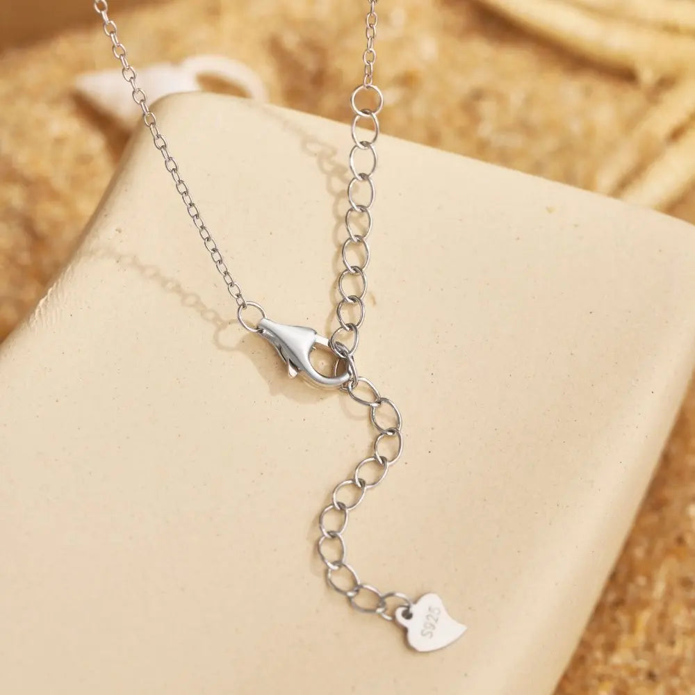 Silver Opal Round Cut Single Bar Necklace