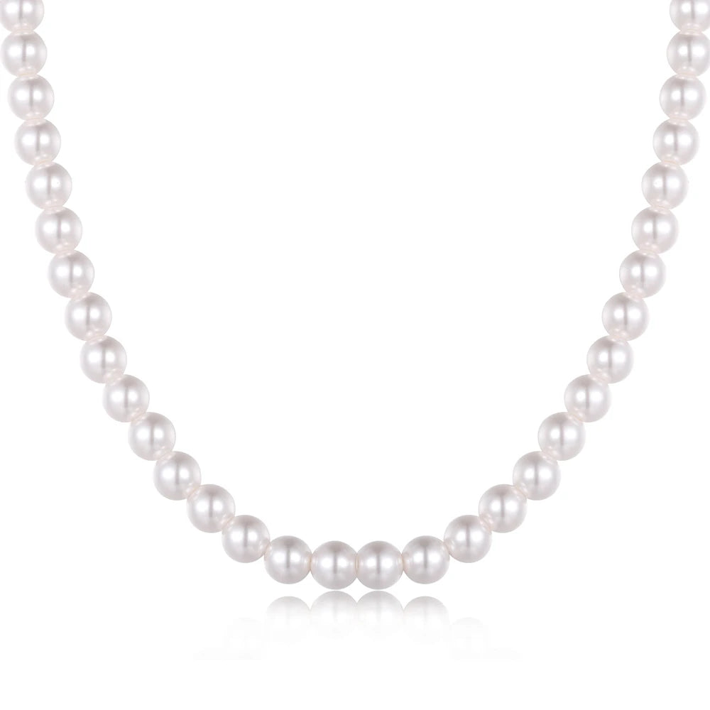 Silver Pearl Classic Beaded Necklace