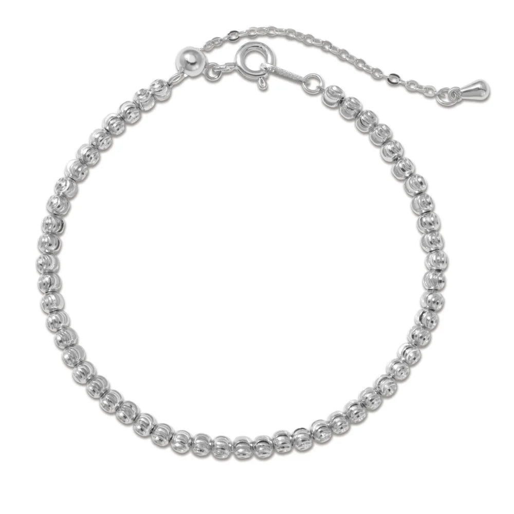 Silver Circle Beaded Bracelet