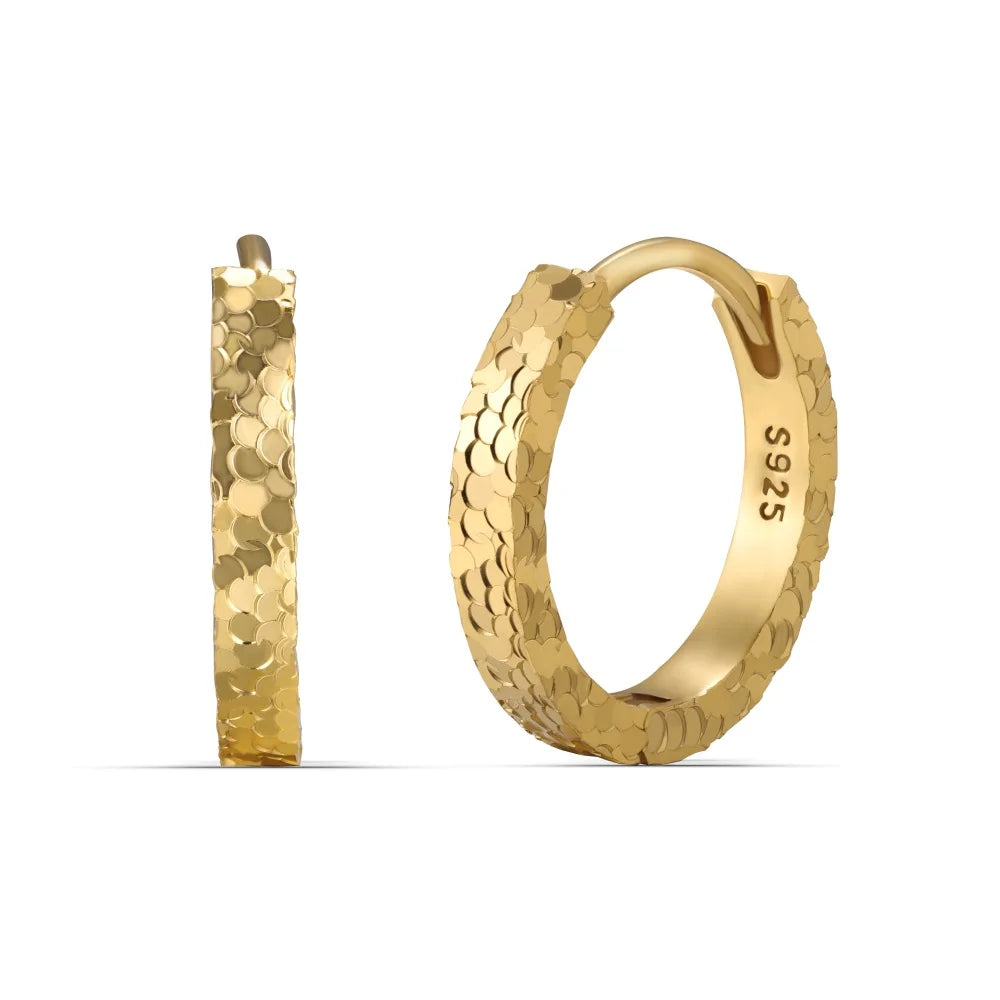 Silver Textured Ear Hoops