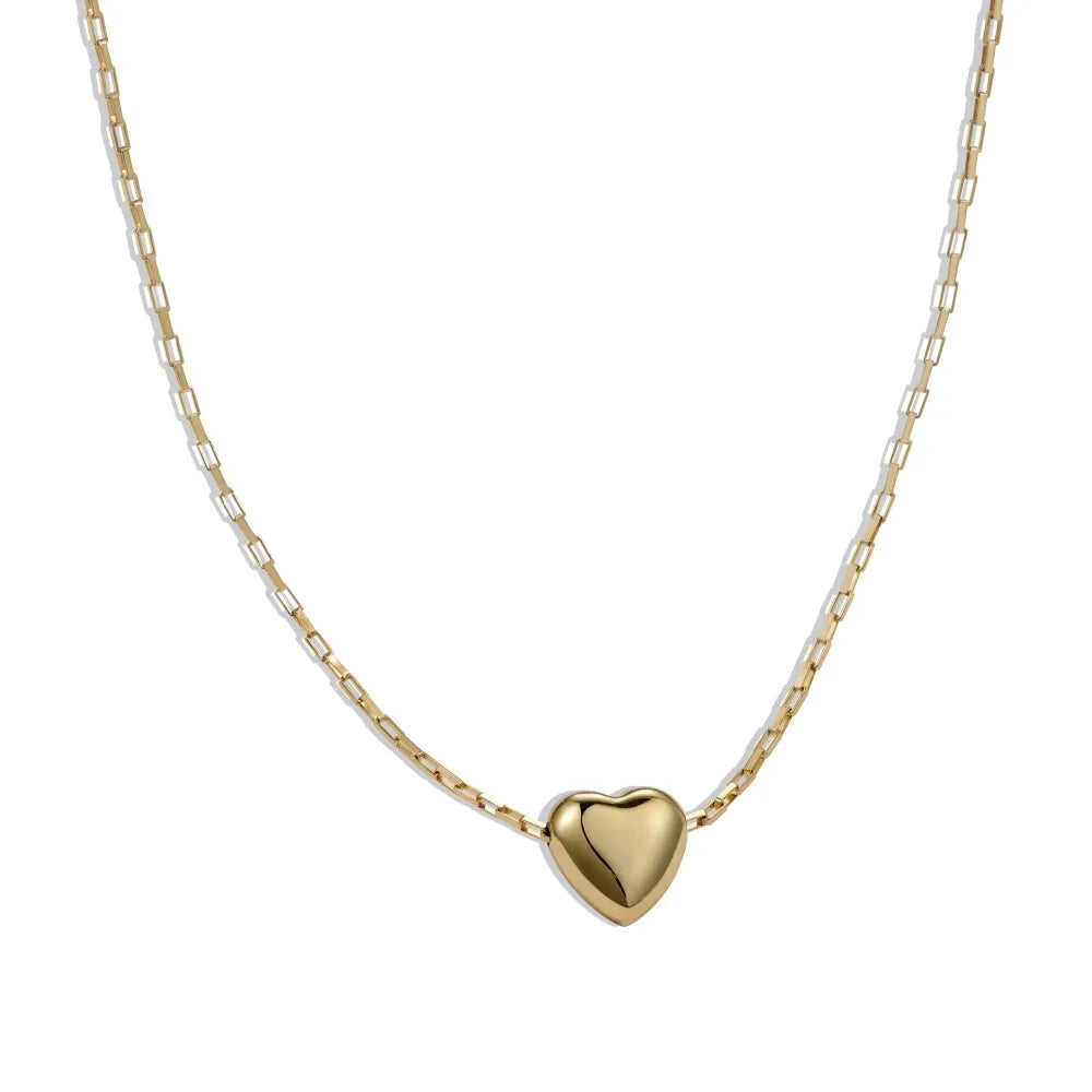 Silver Box Heart Pendant Necklace