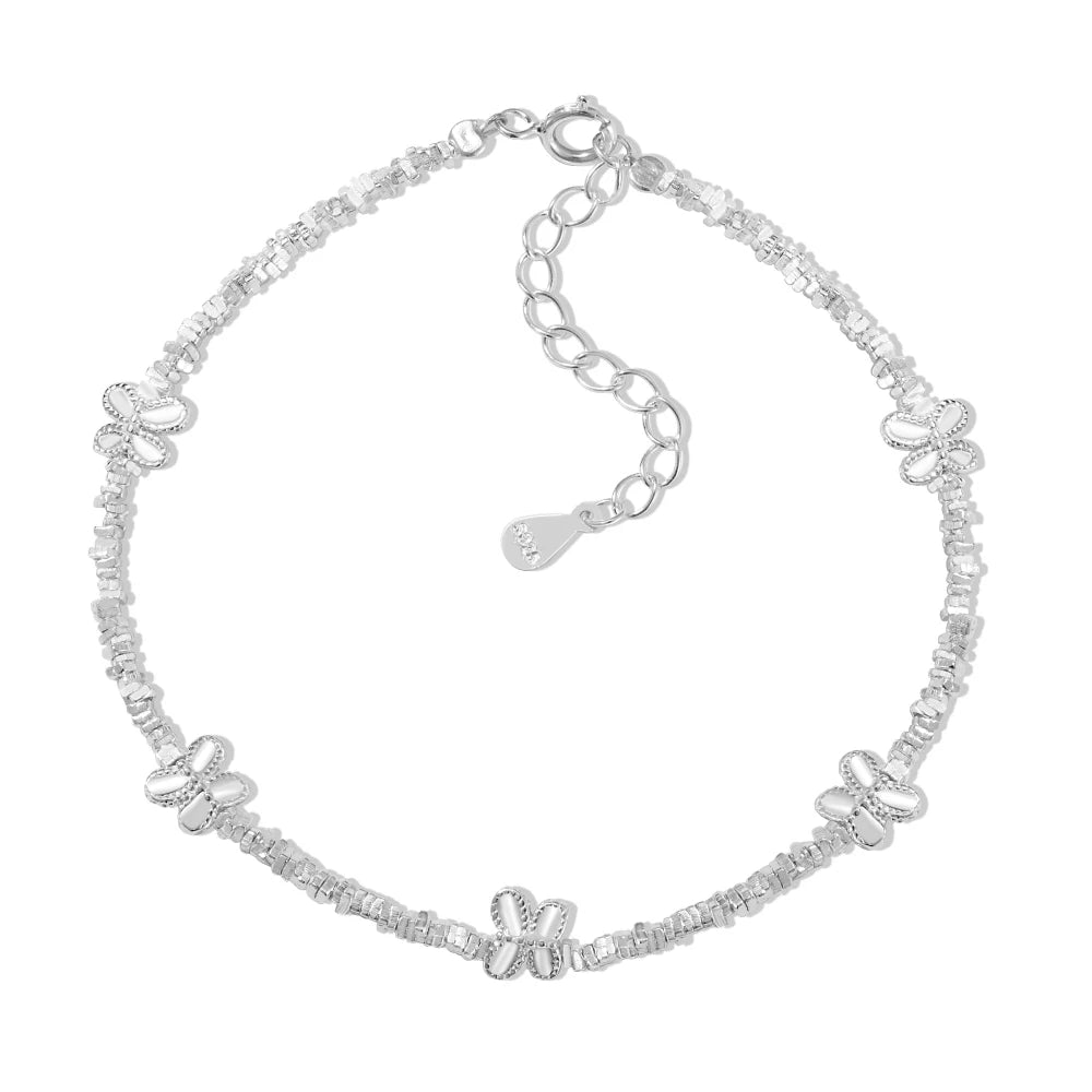 Silver Butterfly Beaded Bracelet