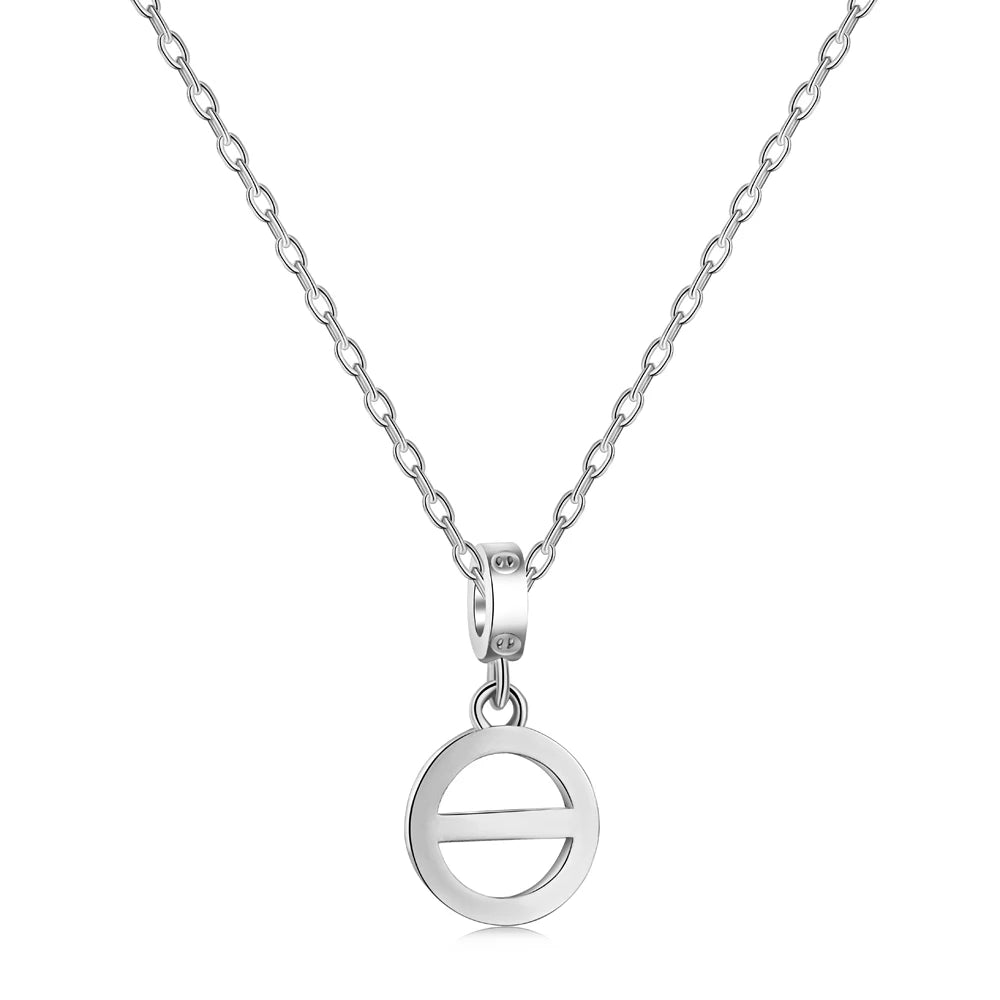 Silver Pig Nose Pendant Necklace