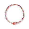 Silver Agate Round Cut Bangles Beaded Bracelet