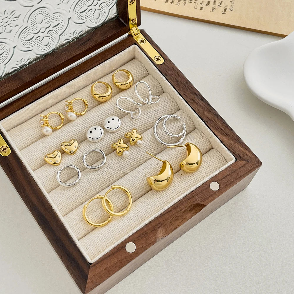 Silver Twisted Curved Ear Studs