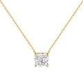 Silver Zircon Princess Cut Solitaire Pendant Necklace