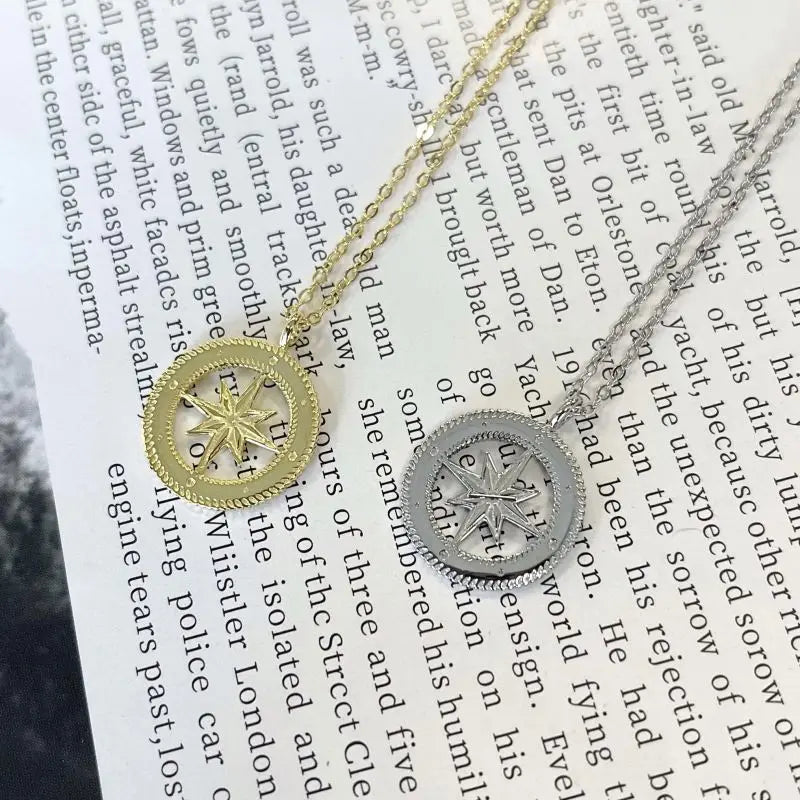 Silver North Star Pendant Necklace