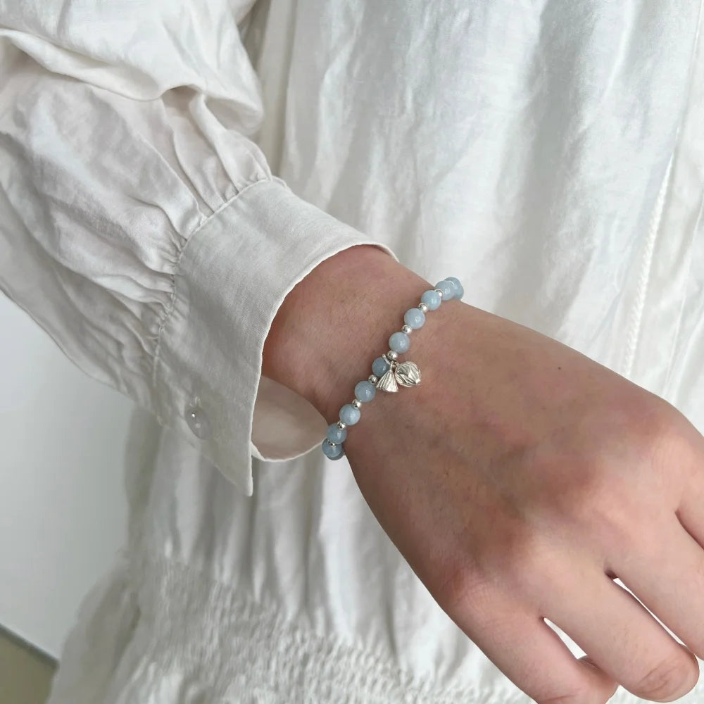 Silver Crystal Round Cut Dots Beaded Bracelet