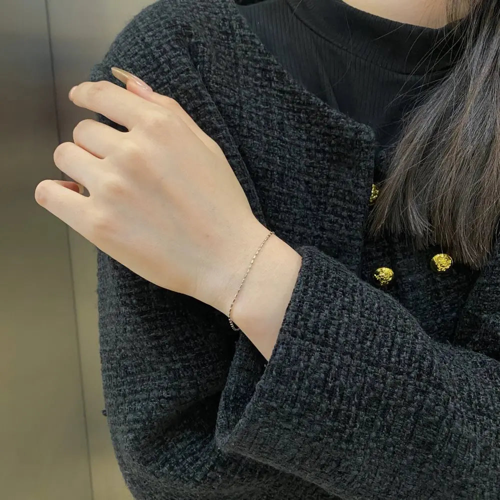 Silver Bean Chain Bracelet