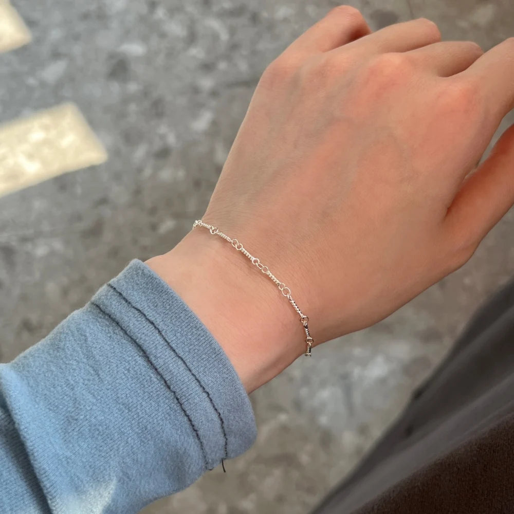 Silver Twin-Loop Chain Bracelet