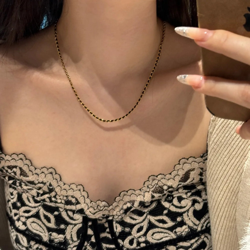 Silver Weaving Link Chain Necklace