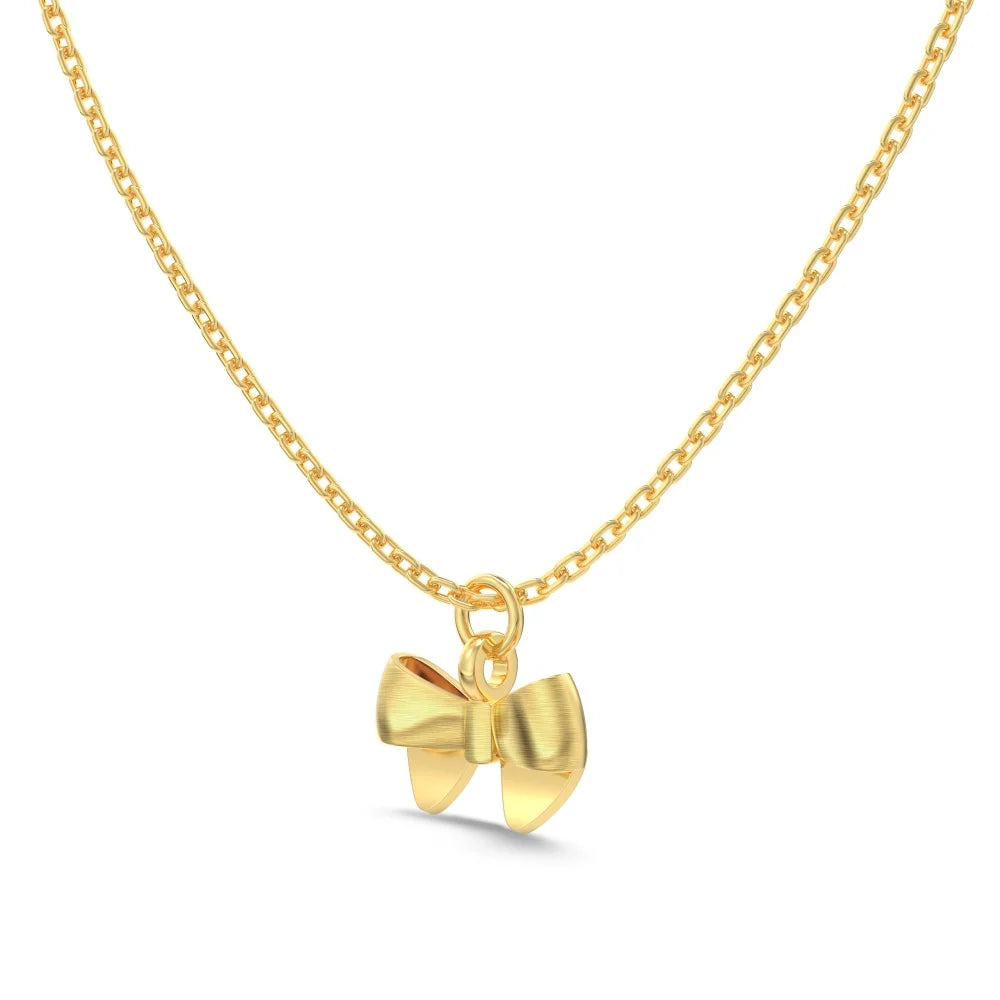 Silver Bow Pendant Necklace