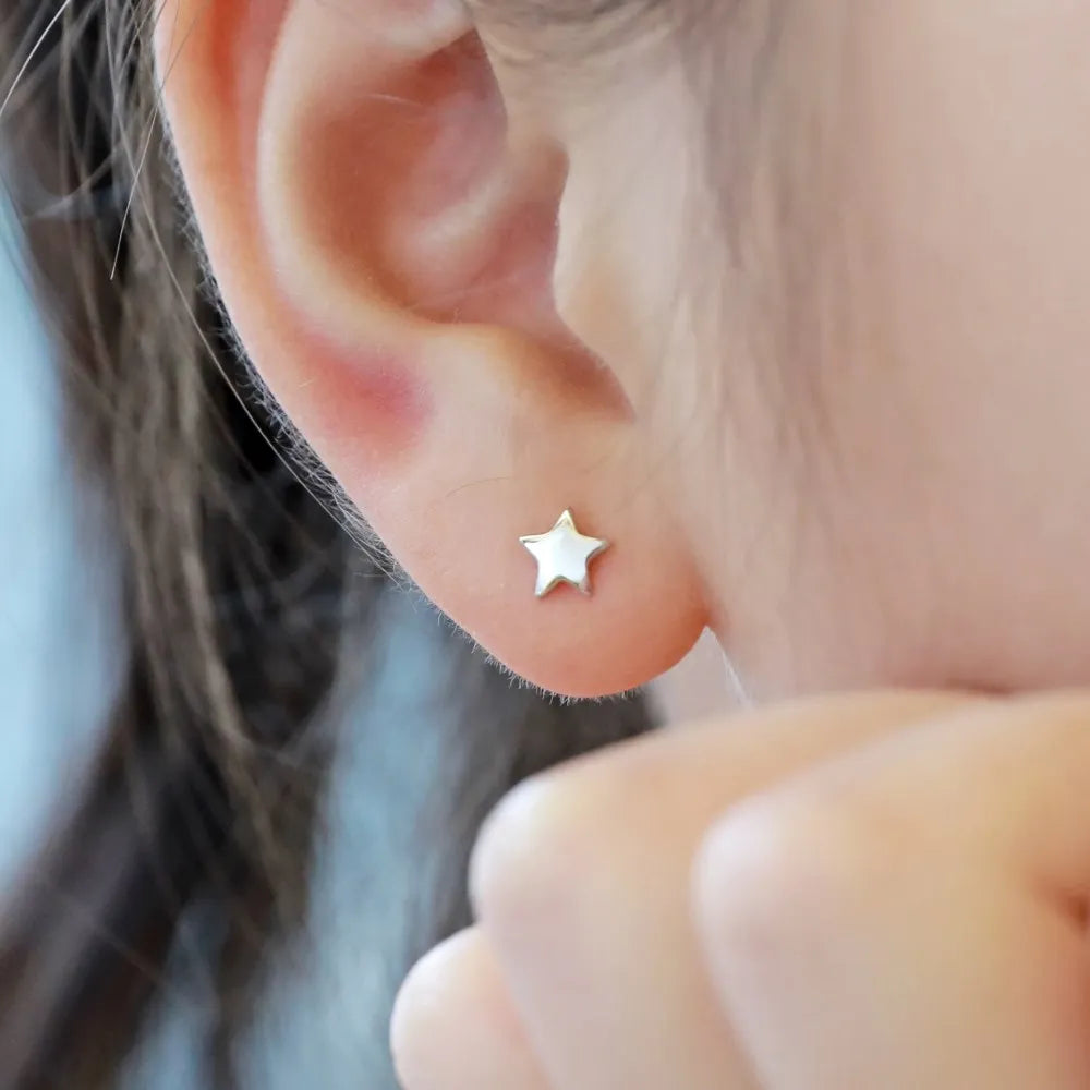 Silver Star Ear Studs