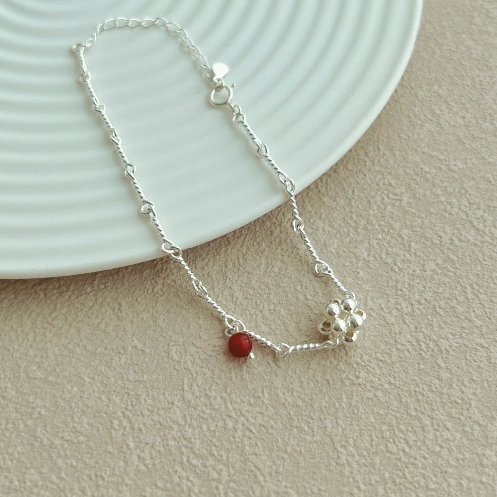 Silver Charm Beaded Bracelet