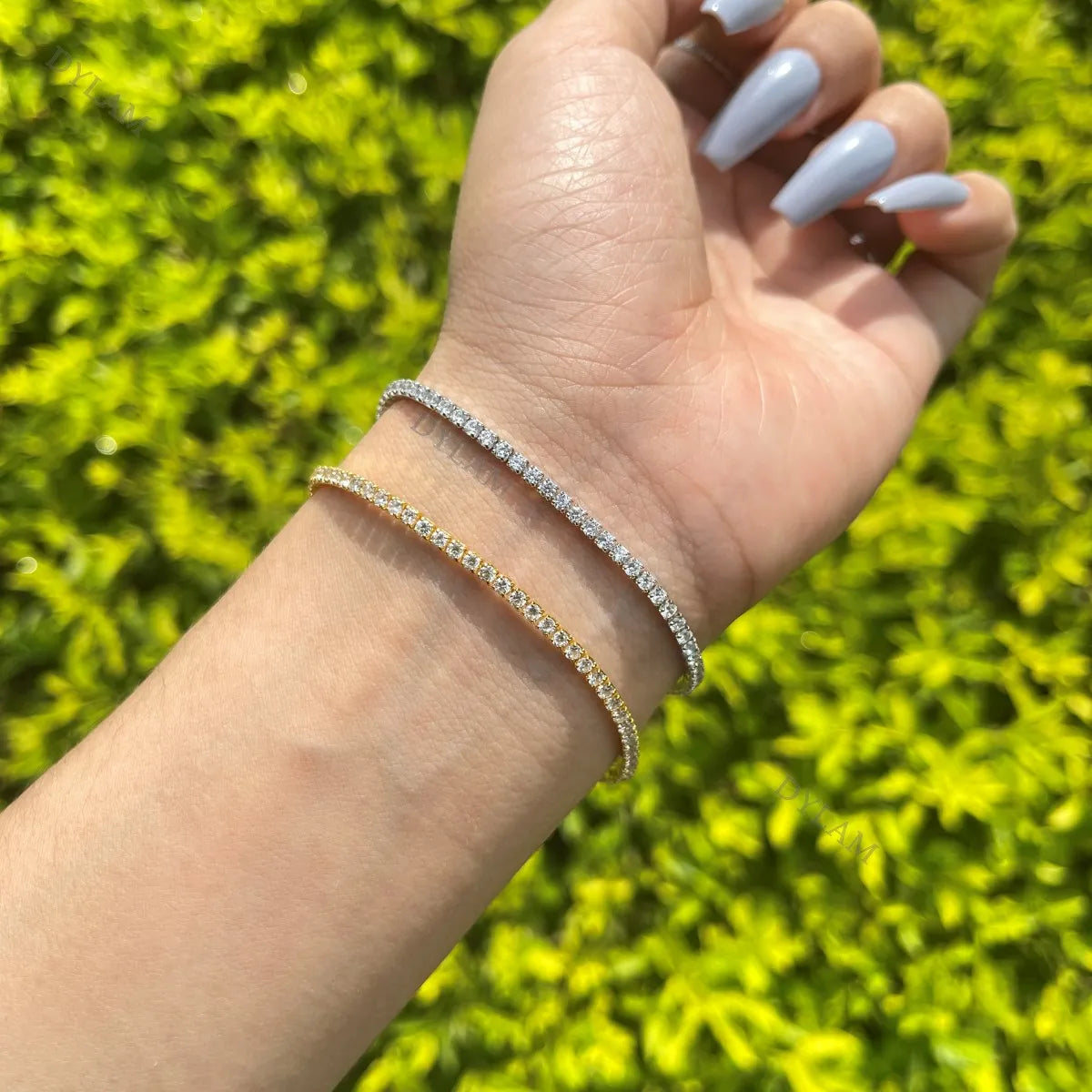 Silver Zircon Round Cut Classic Box Tennis Bracelet