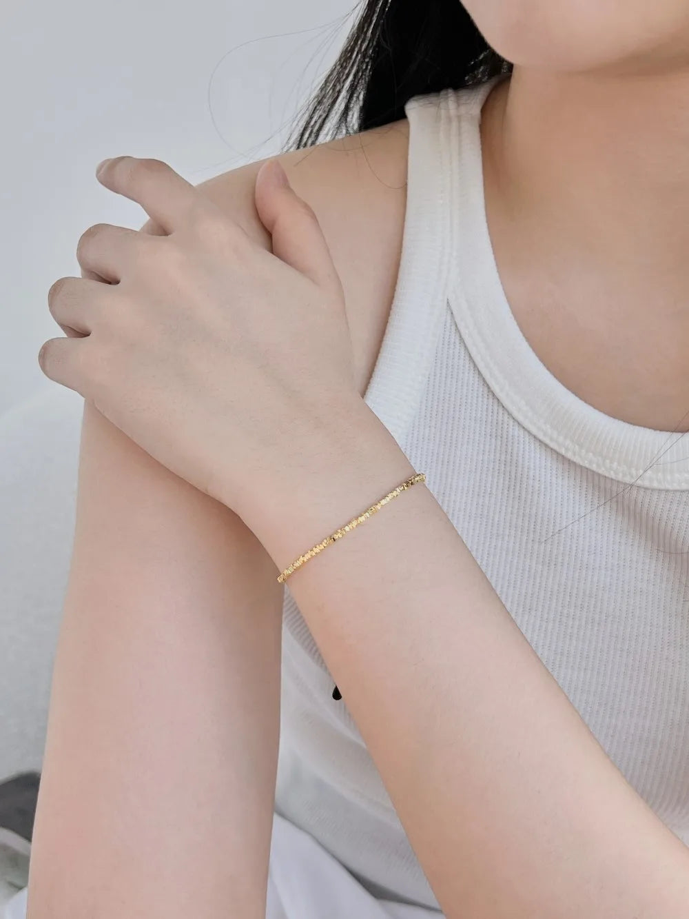 Silver Wrapped Multi Shape Beaded Bracelet