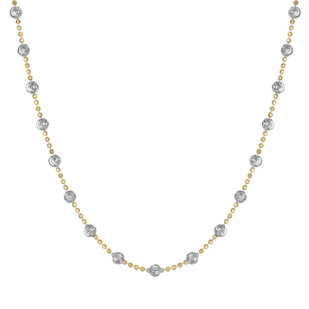 Silver Layered Disc Beaded Necklace
