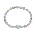 Silver Zircon Pear Cut Water Drop Tennis Bracelet