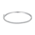 Silver Zircon Round Cut Classic Bangle Tennis Bracelet