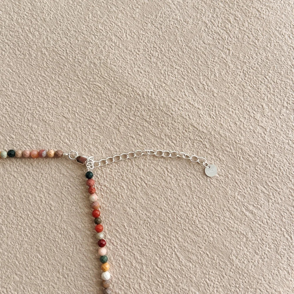 Silver Simple Beaded Necklace
