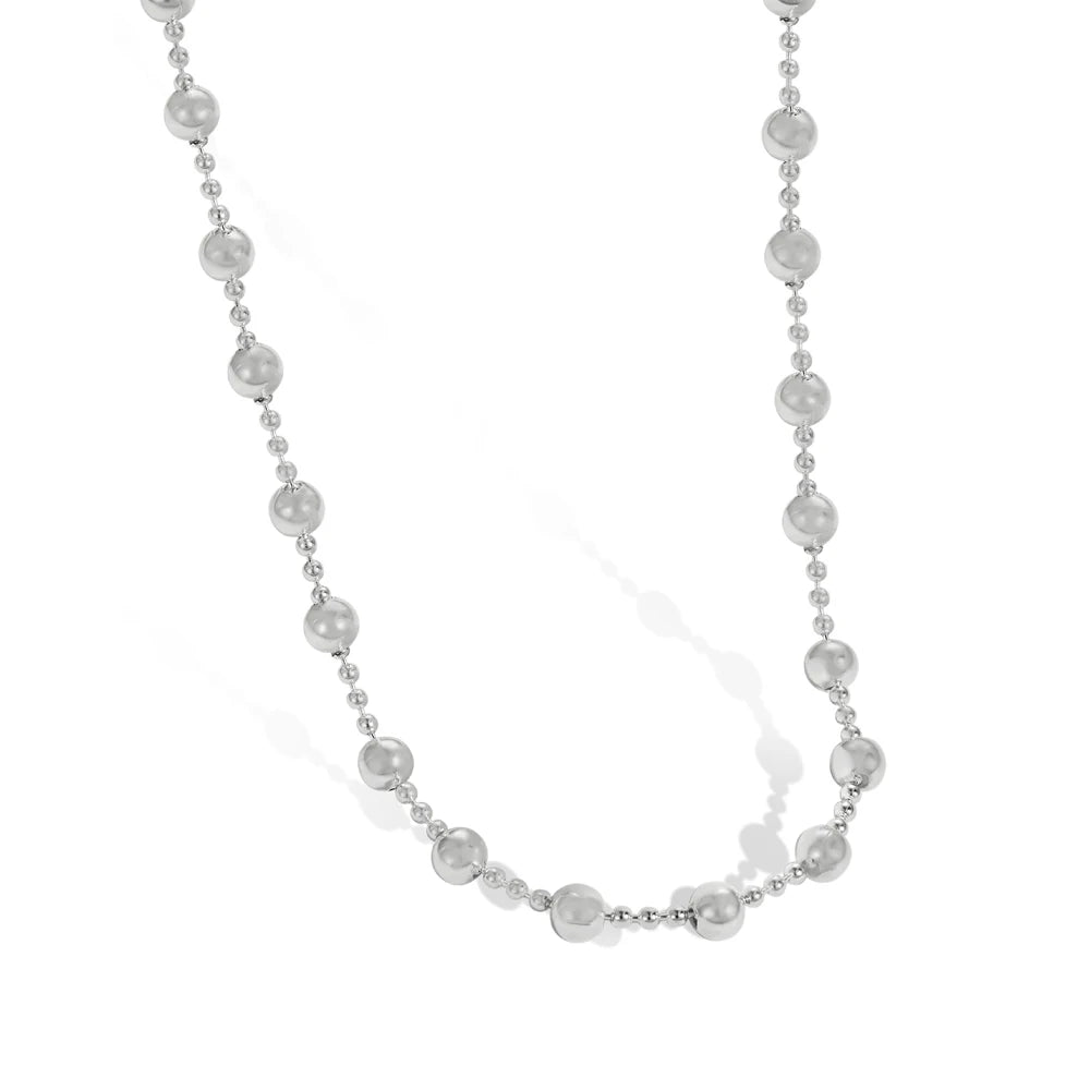 Silver Classic Beaded Necklace