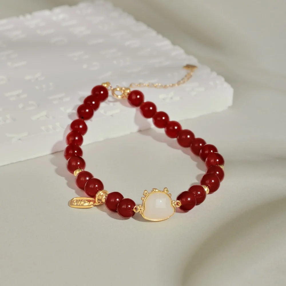 Silver Agate Round Cut Layered Bangles Beaded Bracelet