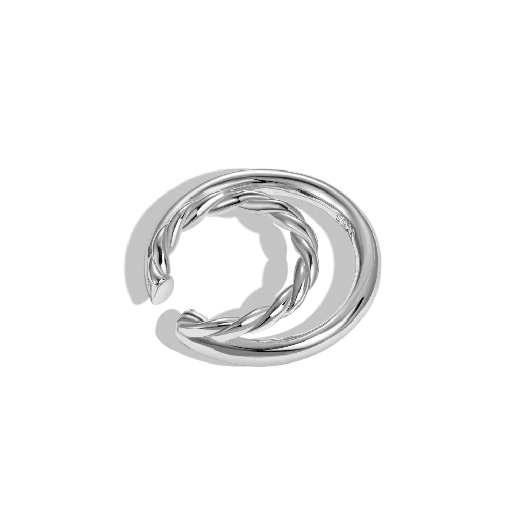 Silver Twisted Ear Cuffs