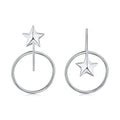 Silver Star Hoop Ear Studs