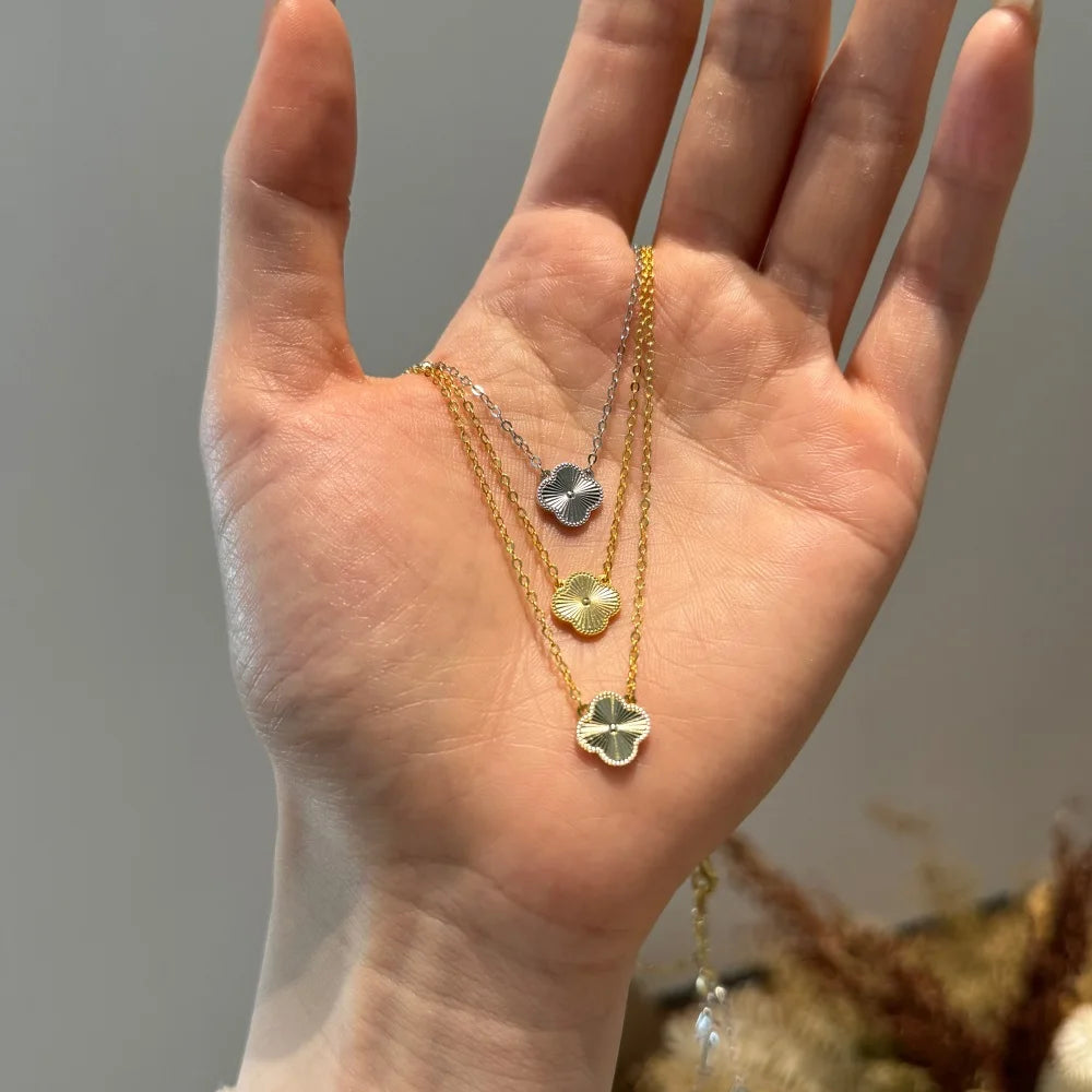 Silver Clover Pendant Necklace