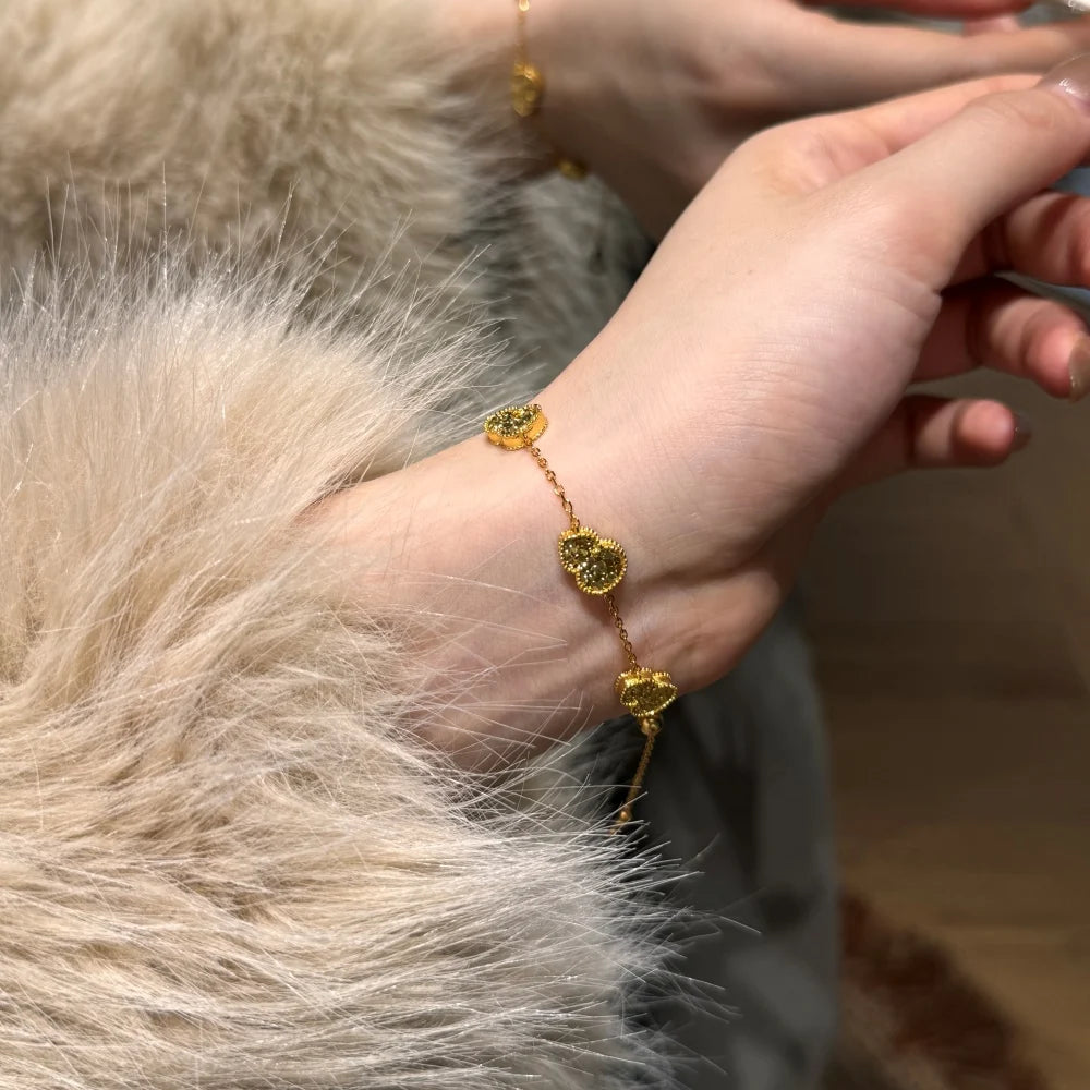 Silver Brushed Gourd Charm Bracelet