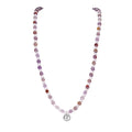 Silver Amethyst Round Cut Classic Beaded Necklace