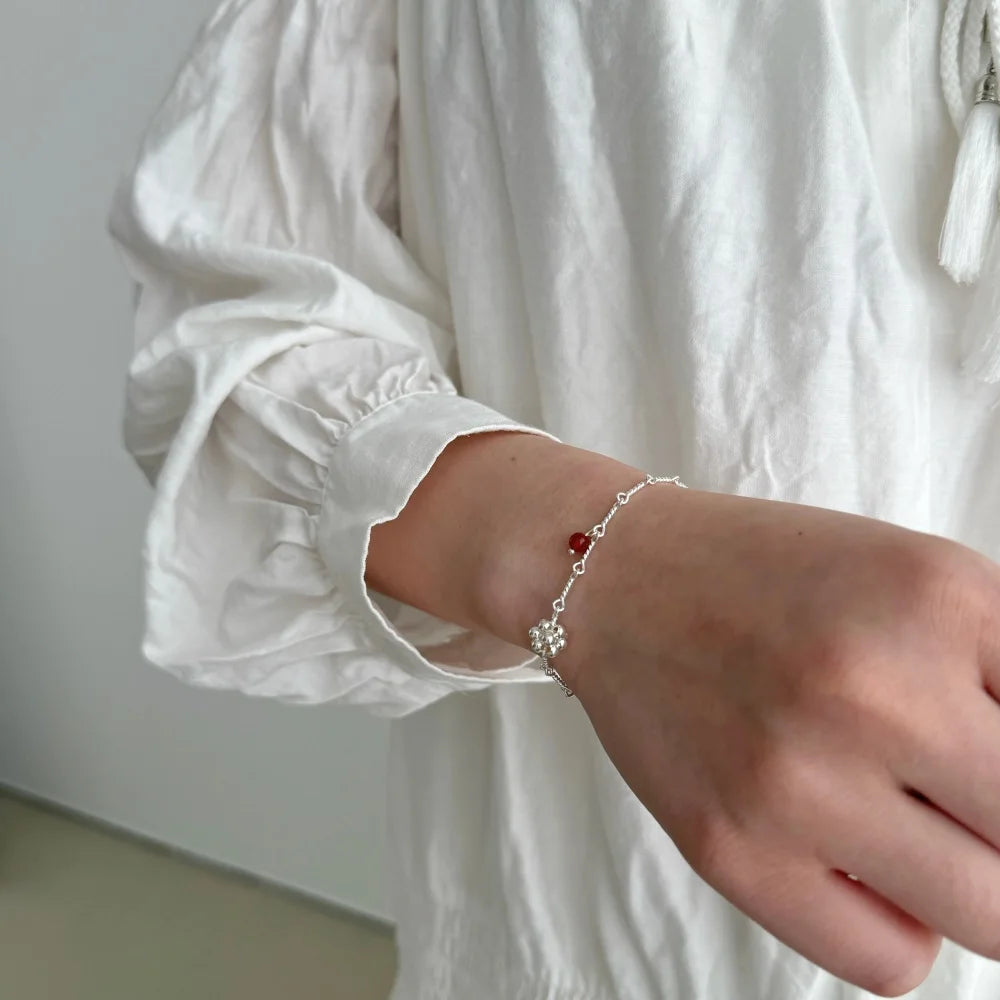 Silver Charm Beaded Bracelet