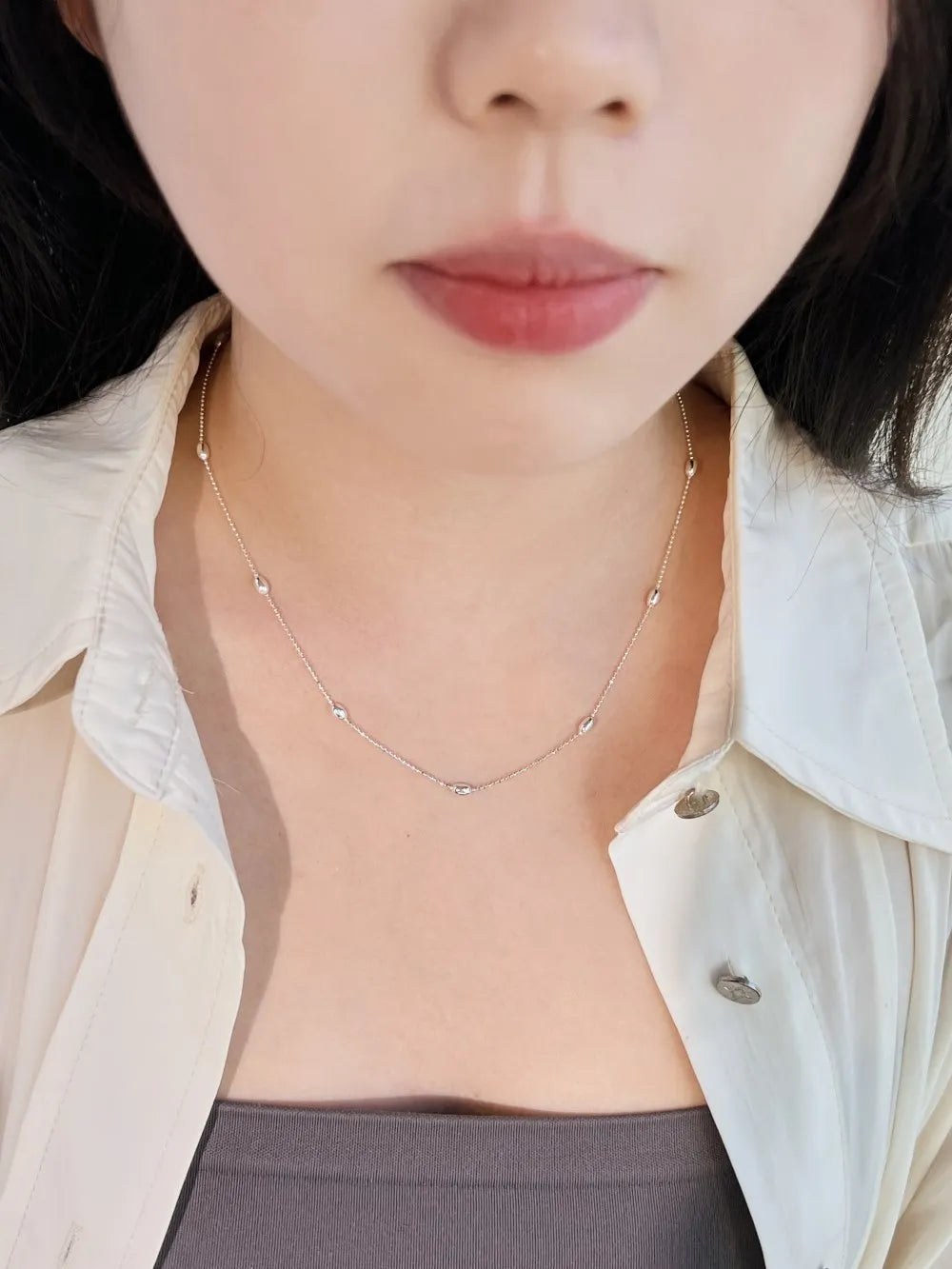 Silver Bangles Beaded Necklace