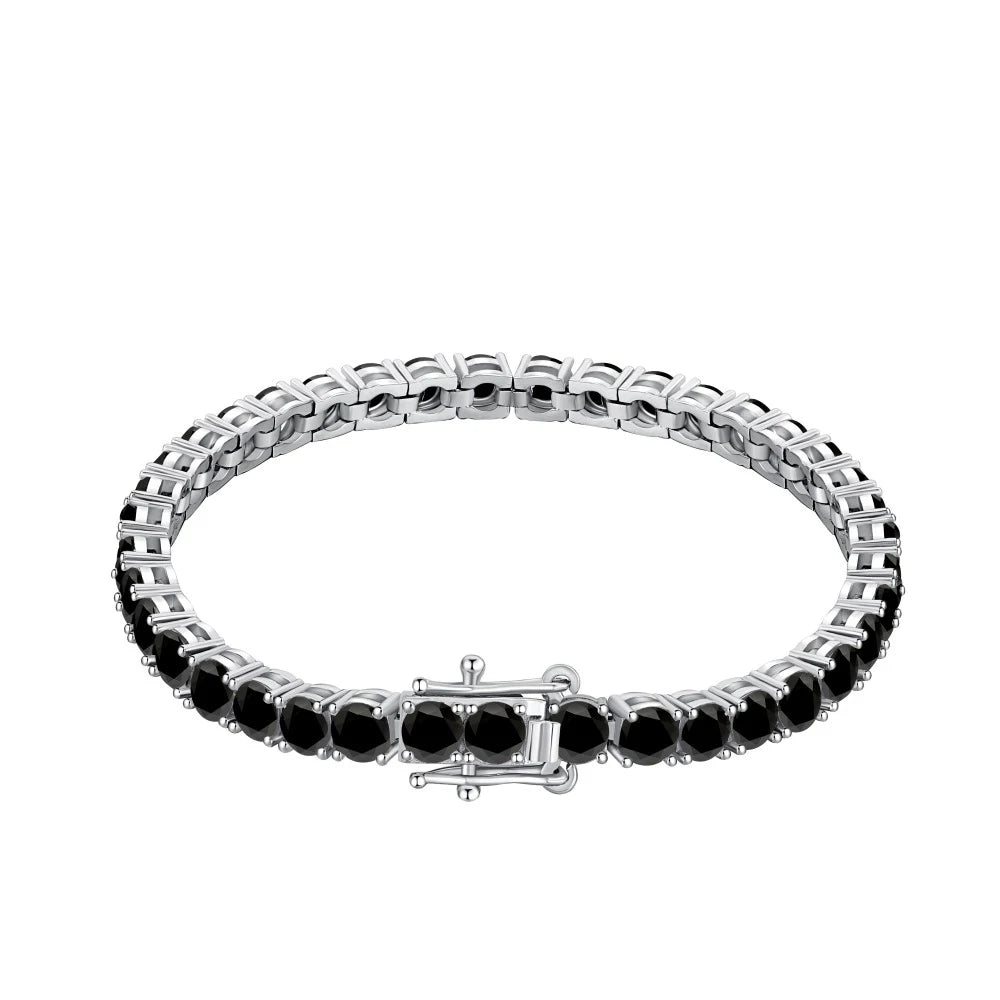 Silver Zircon Round Cut Box Tennis Bracelet