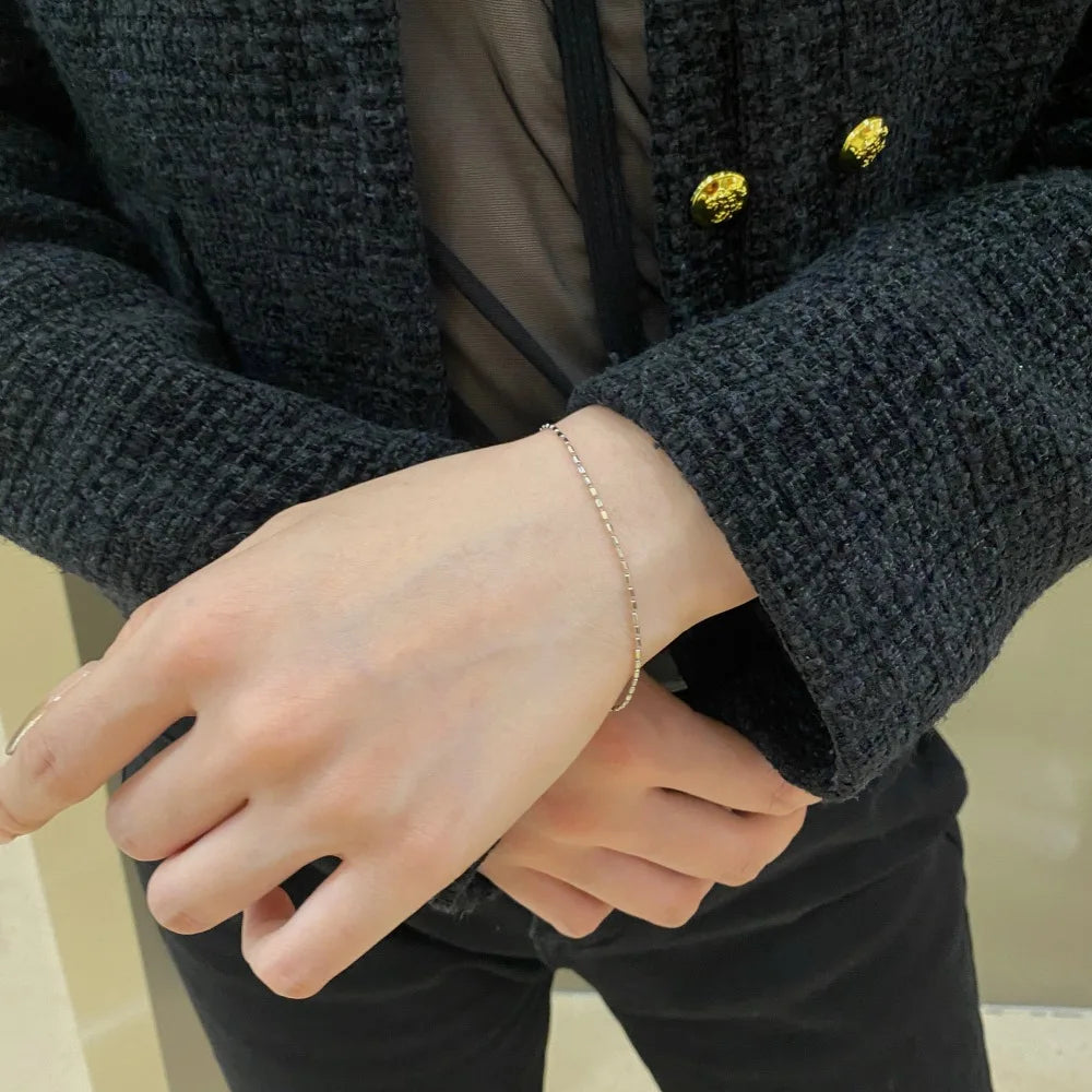 Silver Bean Chain Bracelet