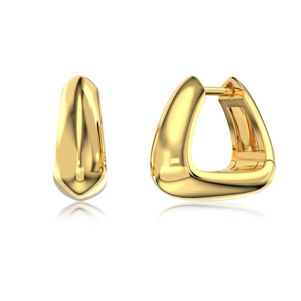 Silver Chunky Huggie Earrings